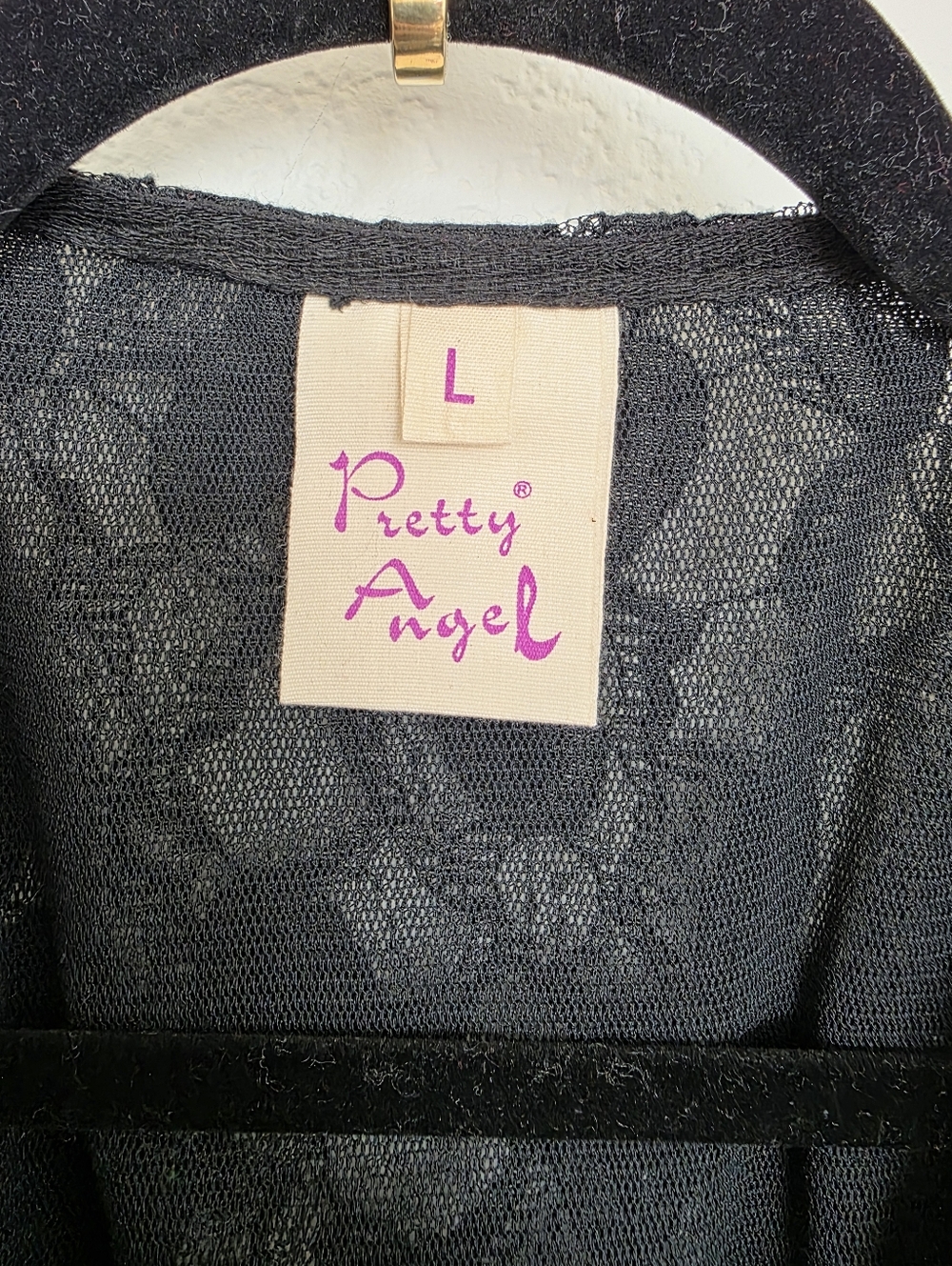 Pretty Angel Y2K Boho Grunge Fairycore Renaissance Ruffled Lace Silk Blouse Sz L - Picture 2 of 9